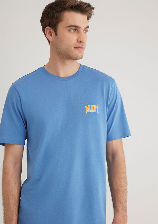Mavi Logo Bask?l? Mavi Tisort