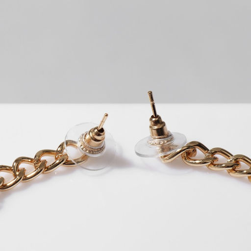 Серьги со стразами Крестики цепь, цвет бело-чёрный в золоте - Queen fair фото 2