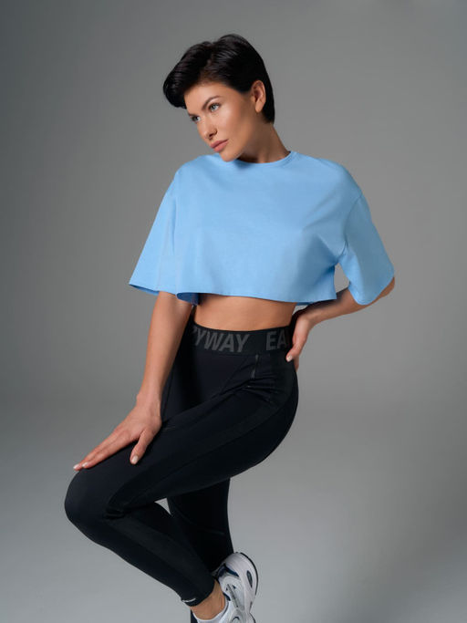 Укороченная футболка оверсайз с объёмным принтом DONT WAIT FOR MONDAY на спине - Eazyway фото 2