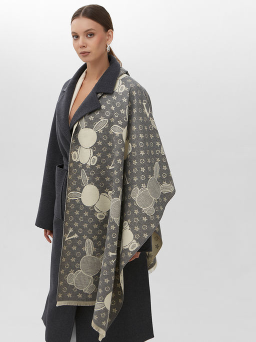 В составе ШЕРСТЬ и КАШЕМИР Большой, мягкий, теплый двусторонний палантин