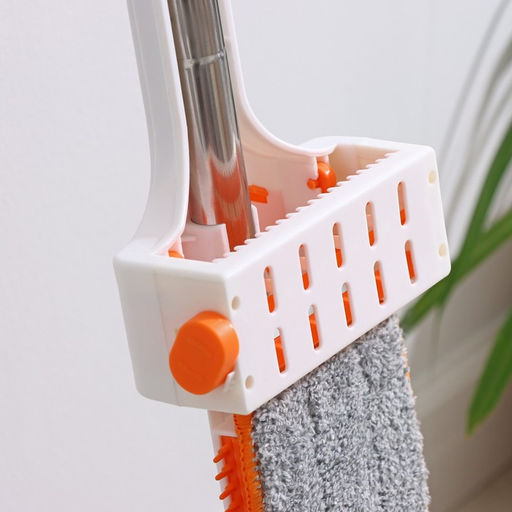 Швабра с отжимом, водосгоном и щёткой Raccoon, 2 насадки из микрофибры 50?11 см, стальная ручка 141 см фото 13