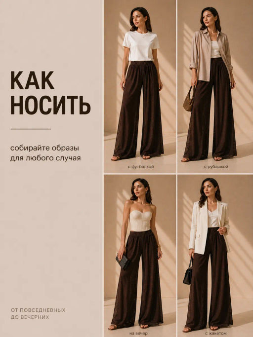 Брюки полупрозрачные паутинка - Binita фото 25