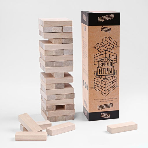 Падающая башня дженга Время игры, 54 бруска, 27×7.5 см