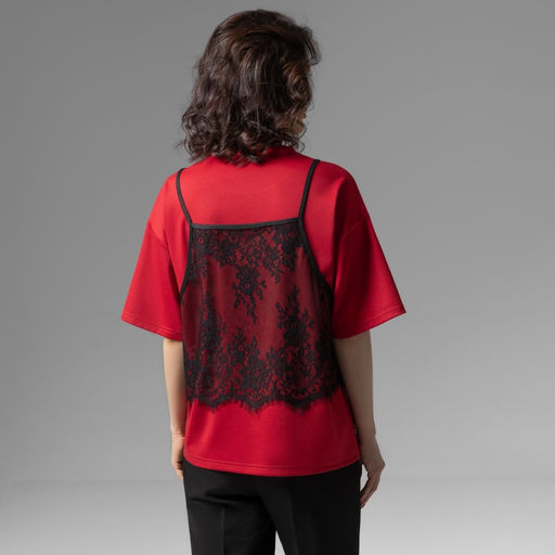 Футболка со съемным топом Модный тандем (красный 2 в 1) - Charutti фото 5