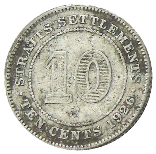 10 центов 1926 года Стрейтс Сетлментс