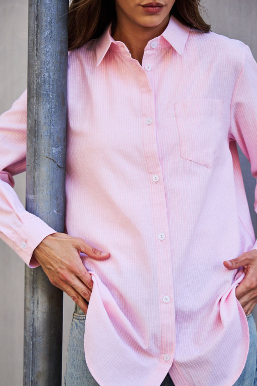 Рубашка оверсайз в полоску хлопковая