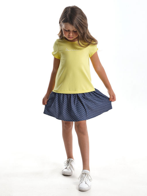 Платье для девочки 22-3017 желтый/горошек - Mini maxi фото 2