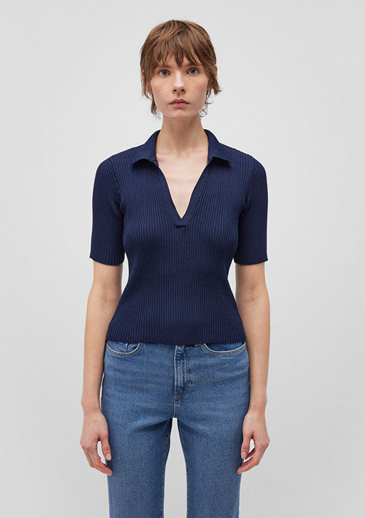 Polo Yaka Lacivert Kazak - Mavi фото 3