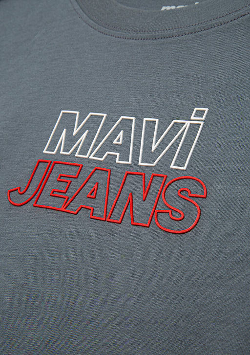 Mavi Jeans Bask?l? Gri Tisort  фото 3