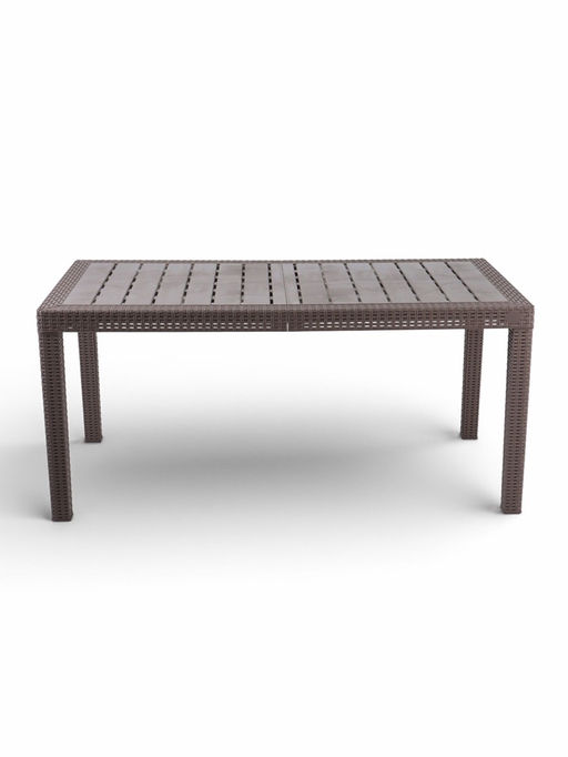 Стол садовый Rattan, 153.2×78.9×70.1 см, пластиковый, цвет тёплый орех