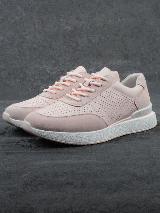 03-YH316-2 PINK Кроссовки женские (натуральная кожа)