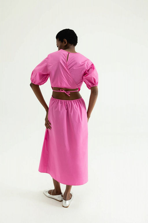 Ярко-розовое приталенное платье - Incity фото 6