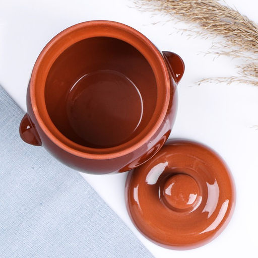 Горшочек для запекания Кунгурская керамика «Стандарт», 650 мл, с ручками, керамика, коричневый