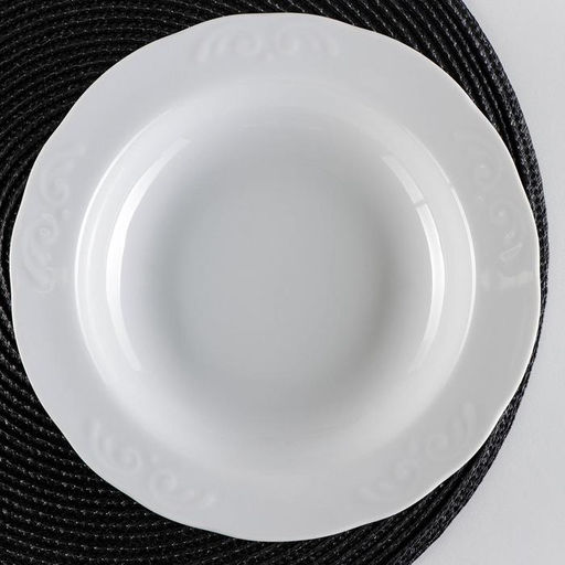 Тарелка глубокая Добрушский завод «Бельё», d=22 см, 350 мл, фарфор, белая