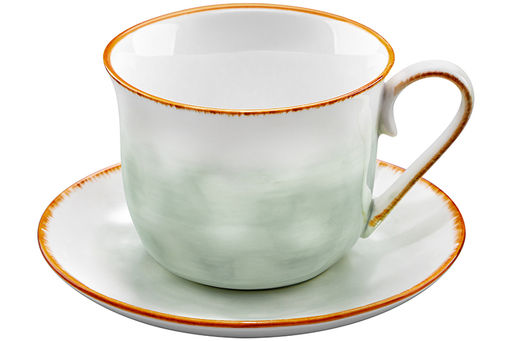 Чайная пара 2 пр. 450 мл 14*11*8,5 см Кантри, зеленый, фарфор - Elan gallery фото 4