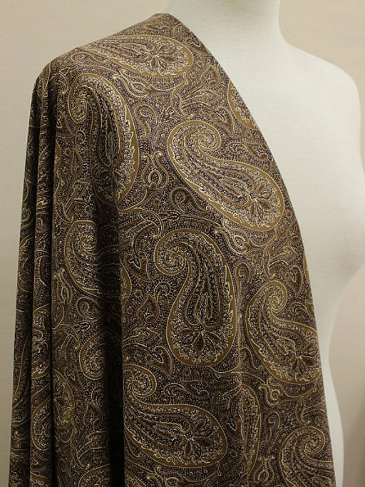 Импорт. хлопок Крупные огурцы цв.коричневый, ш.1.45м, хлопок-100%, 100гр/м.кв - Купава фото 2