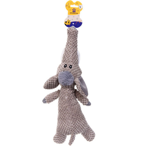 Игрушка для собак средних и крупных пород "ЗООГРАД", слон, с пищалкой и шуршалкой, 40*12см (лейбл)