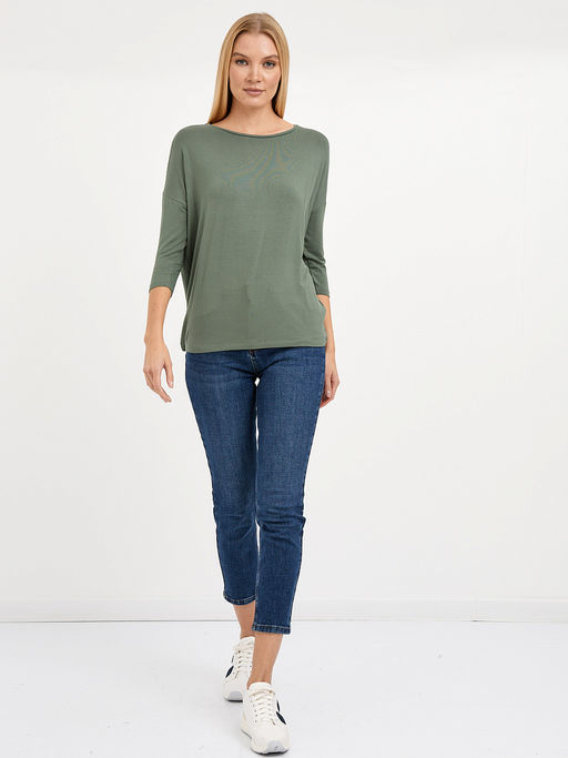 футболка женская свободного кроя с рукавом 3/4 - Glenfield фото 3