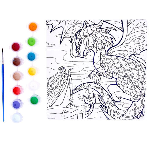 Картина по номерам на холсте с подрамником Полёт дракона, 20 20 см - Школа талантов фото 4