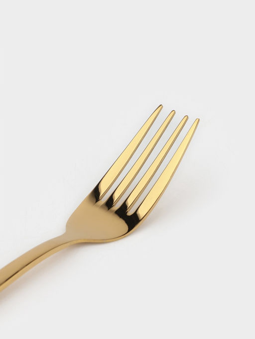 Вилка столовая Magistro Kolos min, длина 20 см, толщина 2.2 мм, нержавеющая сталь, золотистая  фото 3