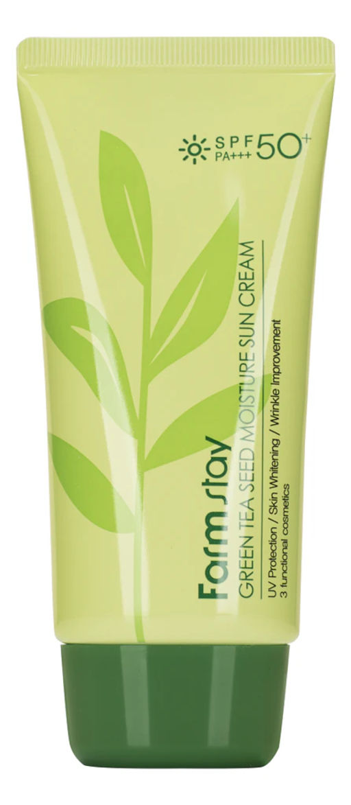 Крем солнцезащитный с зеленым чаем FARMSTAY Green Tea Seed Moisture Sun Cream SPF50+ PA+++, 70ml