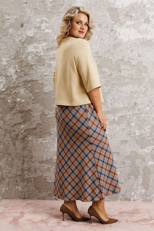 Костюм Anastasia 1174 сливочный/клетка