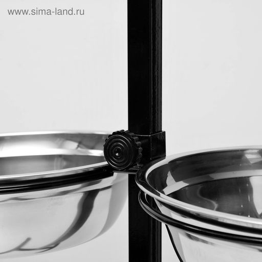 Подставка с мисками, 22.5 л, высота 60 см, разборная, чёрная - Пижон фото 4