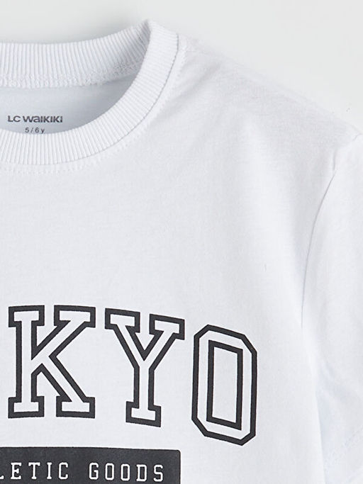 Bisiklet Yaka Tokyo Bask?l? Erkek ?ocuk Ti??rt