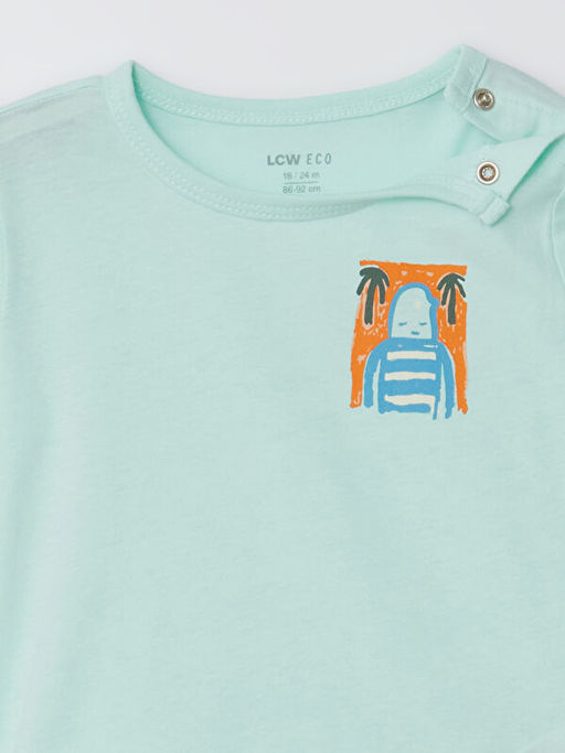 Bisiklet Yaka Bask?l? K?z Bebek Pijama Tak?m - Waikiki фото 3