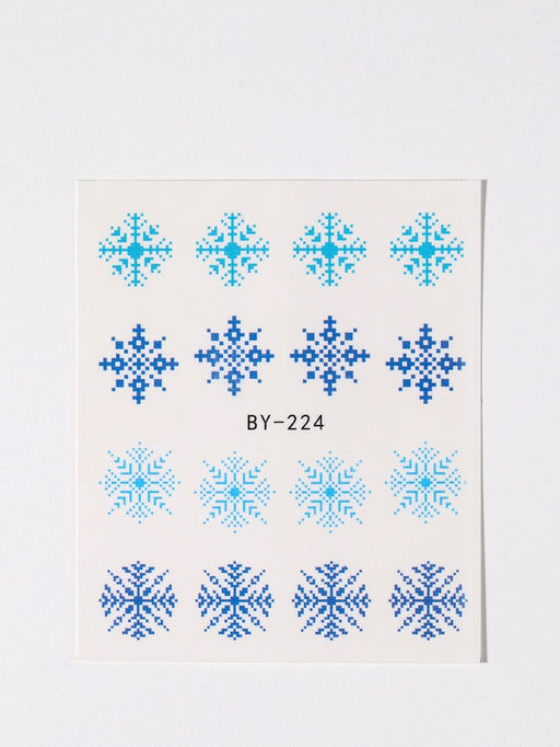 Цена за 6 шт. Слайдеры для ногтей Снежинки, голубые, синие - Qf фото 4