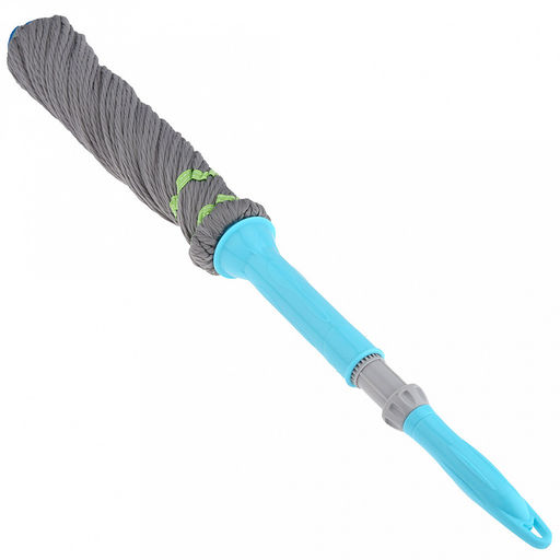 Швабра с вертикальным отжимом "Моп" насадка круглая-микрофибра 20см, рукоятка нерж. 75-122см (Китай)