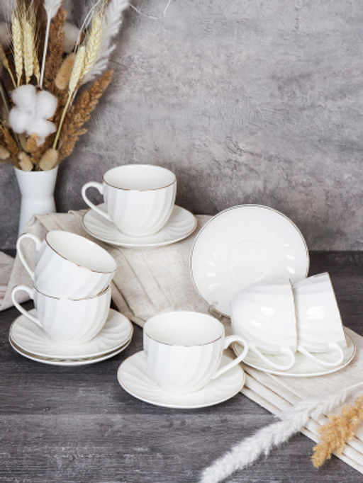 Чайный набор 12 предметов 230 мл / GC55-12G 230 /уп 8/ костяной фарфор - Галеонтрейд фото 2