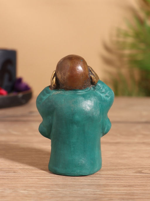 Сувенир «Монах», 5×4×8 см, бронза, бирюзовый