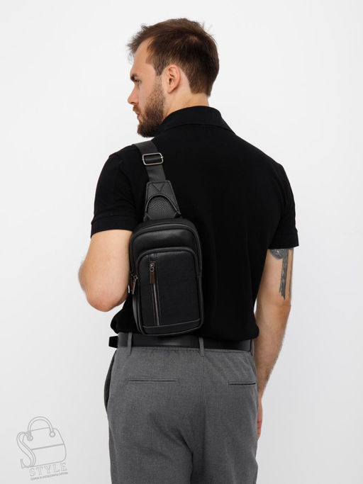 Рюкзак мужской кожаный 1101H black Heanbag - S-style фото 6