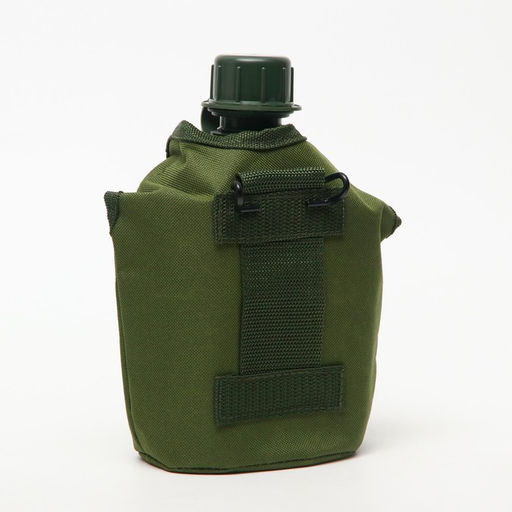 Фляжка армейская походная Adventure, 1 л, для воды, с котелком, пластиковая, зелёная