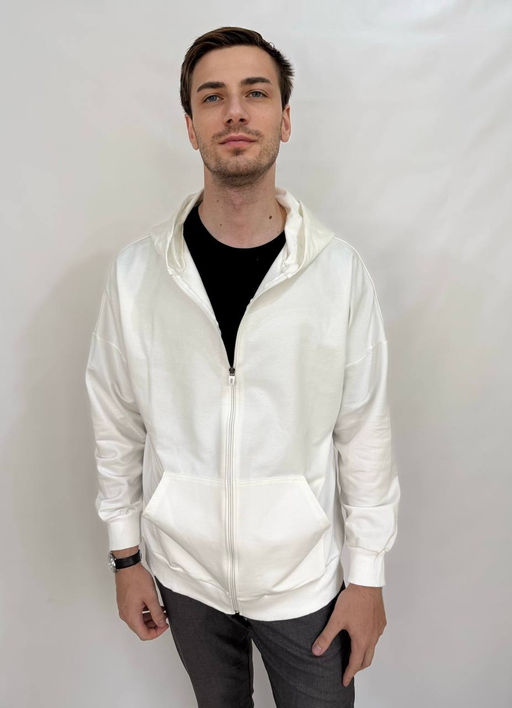 KM1854 Толстовка и футболка OVER SIZE (плотный хлопок) БЕЛЫЙ/ЧЕРНЫЙ