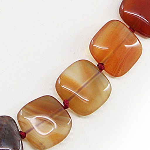 Бусы Сердолик , плоские квадратные 16мм, короткие 50см - Agat77 фото 2