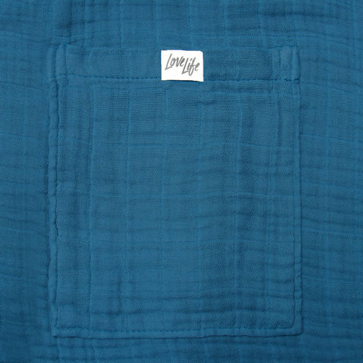 Халат жен.муслиновый LoveLife размер 46-48, цвет синий, 100% хл, 4-сл, 235 г/м²