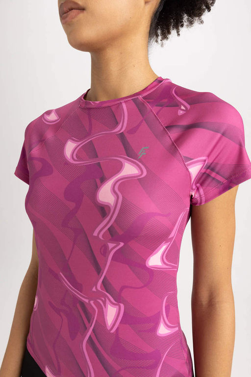 DeFactoFit Футболка с короткими рукавами и спортивным принтом с воротником узкого кроя  фото 5