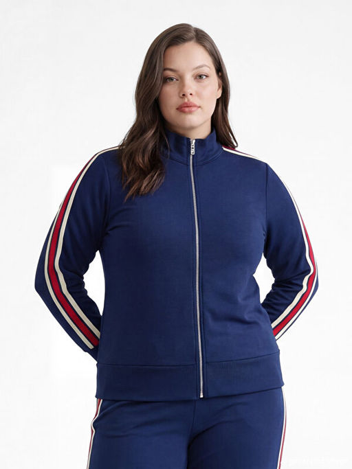 Dik Yaka Soft Touch Kad?n Fermuarl? Sweatshirt