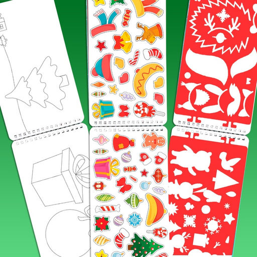 Раскраска - альбом Снеговичок, 72 стр., с трафаретами и наклейками - Буква-ленд фото 4