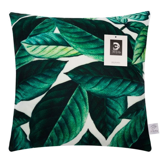 Наволочка декоративная Этель Тропики Листва 40х40 см, велюр  фото 11