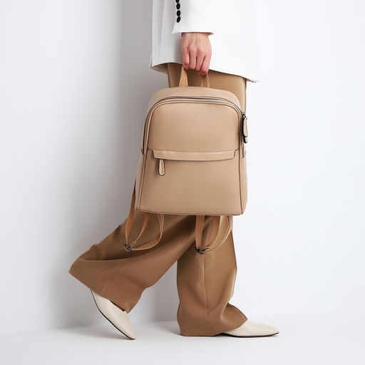 Рюкзак женский из искусственной кожи на молнии, 1 карман, цвет бежевый - Simaland фото 7