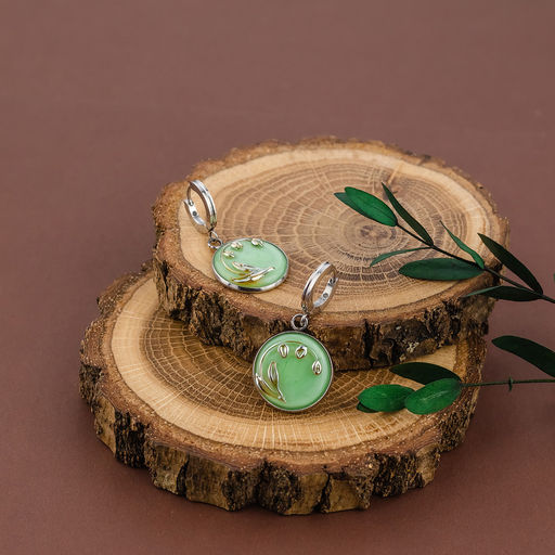 Серьги из муранского стекла SILVER FLOWER LS3570