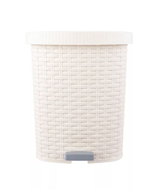 Контейнер для мусора с педалью 12л Артлайн молочный