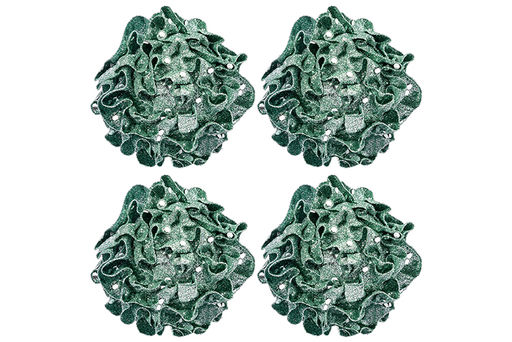 Набор 4 новогодних шаров 8х8 см Шишка зелёная в серебре - Elan gallery фото 6