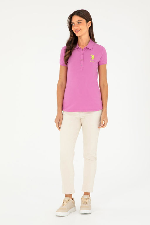 Женская фиолетовая базовая футболка - U.s. polo assn фото 4