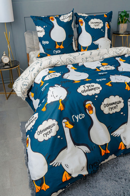 КПБ Павлинка Гусь обнимусь (синий) бязь - Протекс фото 7