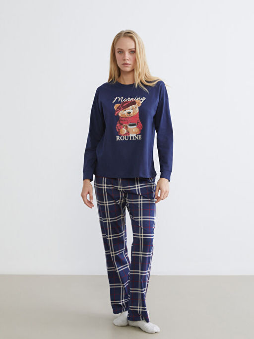 Ay? Teddy Bask?l? Kad?n Pijama Tak?m?