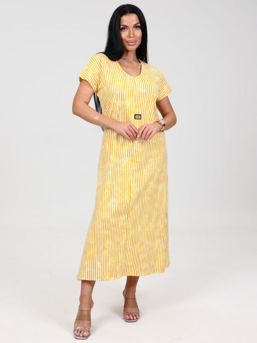 631 ПЛАТЬЕ ЖЕНСКОЕ (Желтый/полоса) - А-дина фото 3